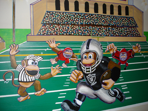 Monkey Football mural